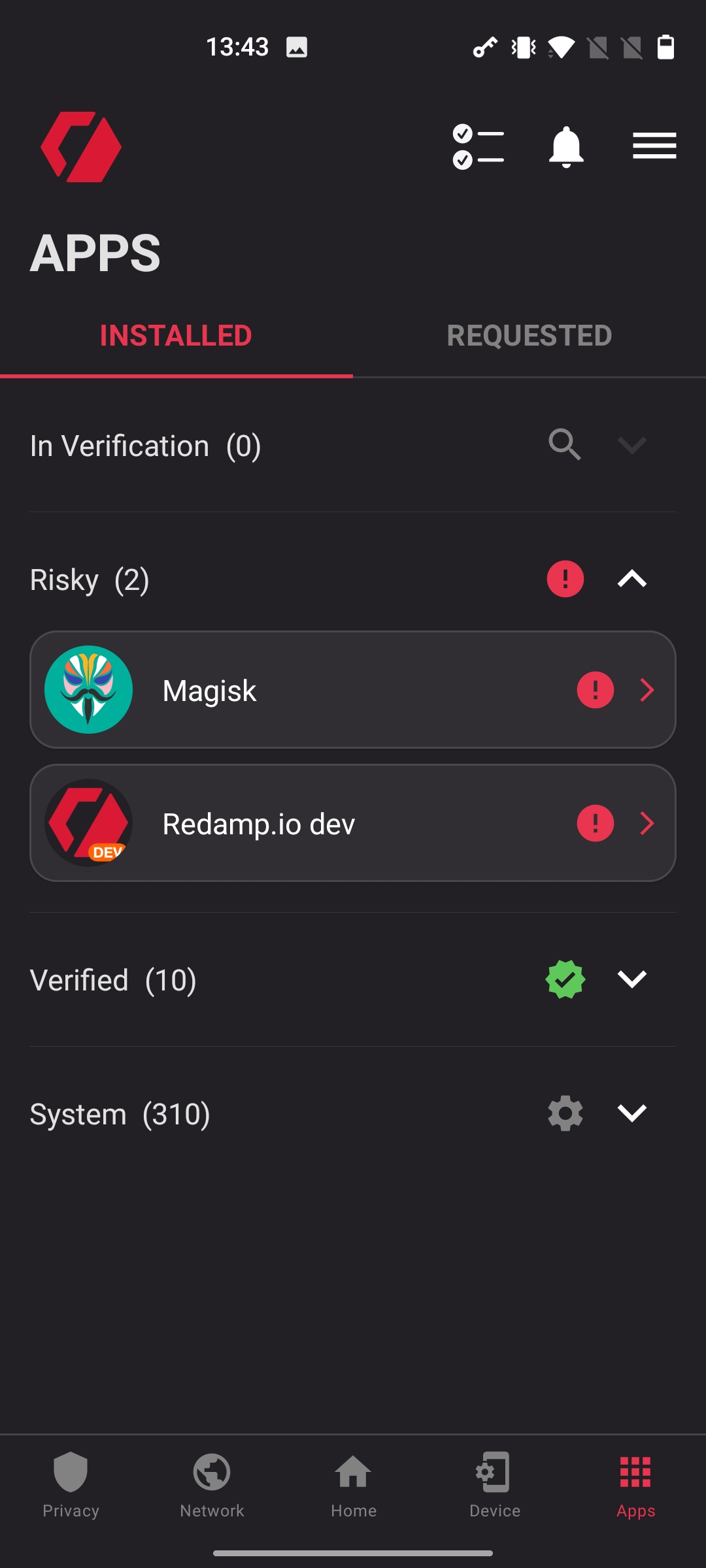 Redamp.io App installed