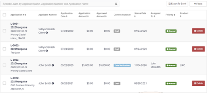 ApplyNow application status - ApplyNow Loan Origination Software screenshot
