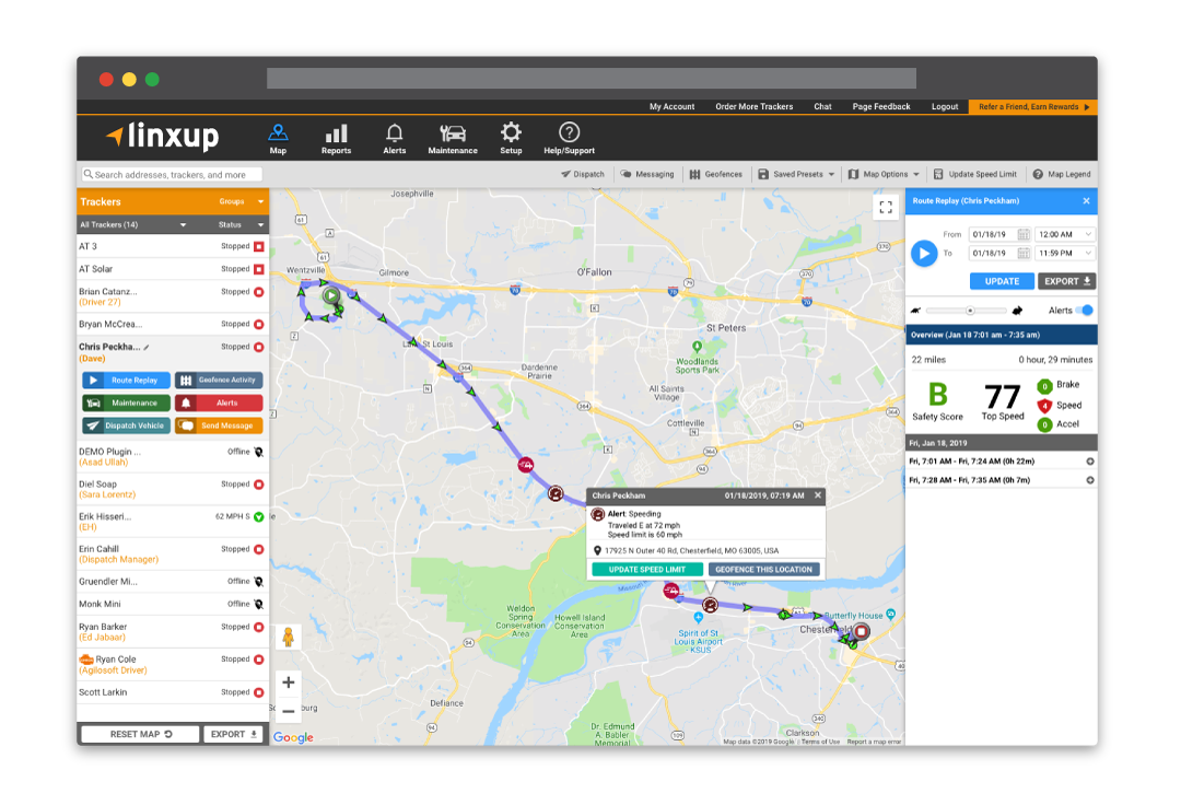 Replay daily activities to verify deliveries, job completion, and find more efficient routes.