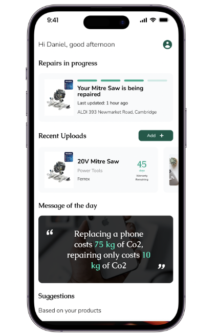 iWarranty screenshot: iWarranty user application