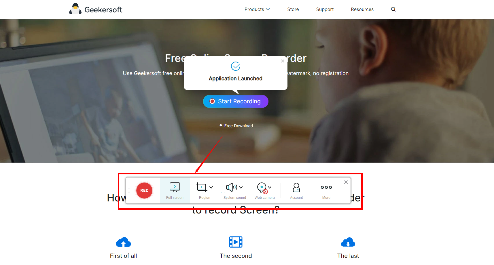 Geekersoft Free Online Screen Recorder Software - 2