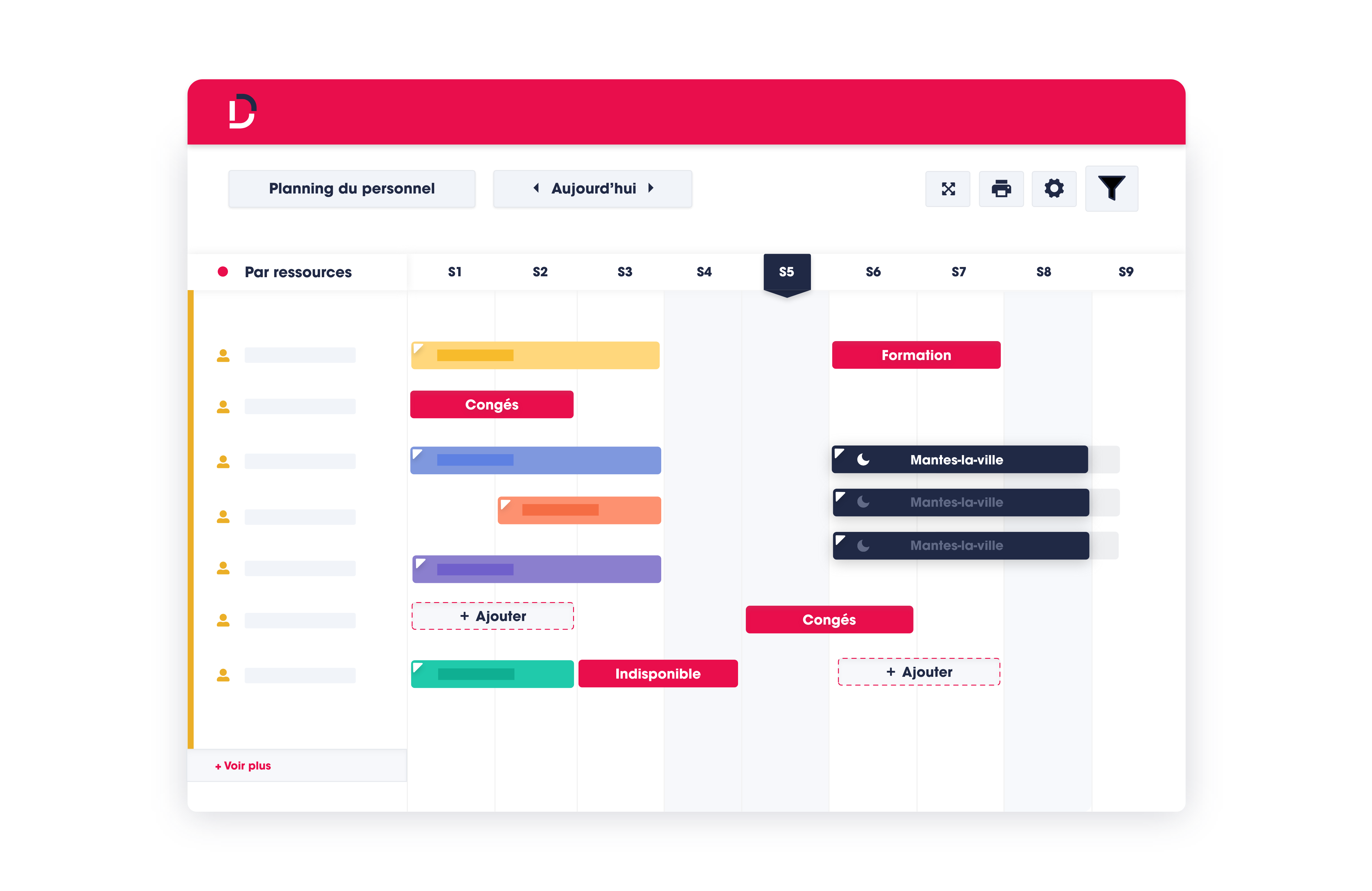 Dispatcher screenshot: Dispatcher resource planning