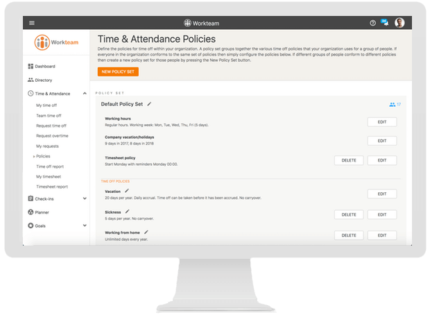 Configurable policies that you can assign to different groups of staff.