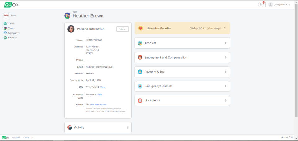 Edit and manage personal profile information