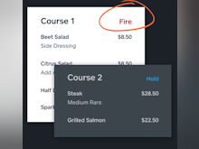 Square for Restaurants Software - Courses can be fired or held with a single tap