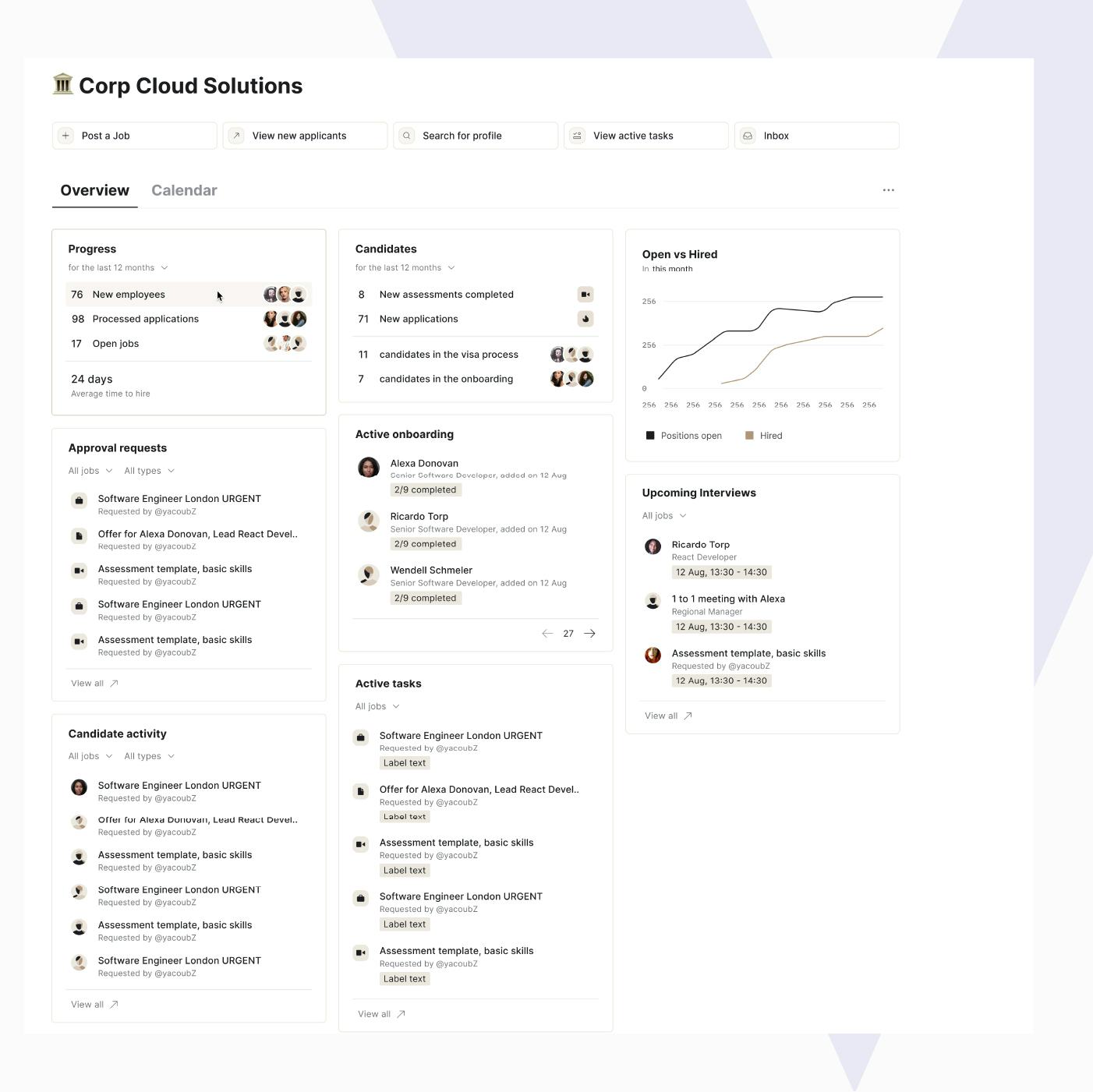 EVA-SSESS Software - Keep an eye on the activities of applicants to analyze efficiently during the assessment stages. Easily view activity logs, see scheduled meetings, read email exchanges, track their assessment status, and more – all through one single dashboard.