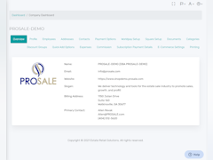 PROSALE Software - Company Settings allow you configure your company profile as well as all of the standard settings that you use when running a sale. You can also integrate your credit card processor from this screen and setup the zebra printer if you choose. - thumbnail