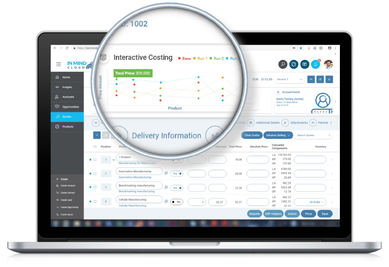 Interactive Costing - Manufacturing X Sales Platform by In Mind Cloud