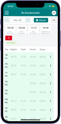 Artesa screenshot: Artesa time tracking