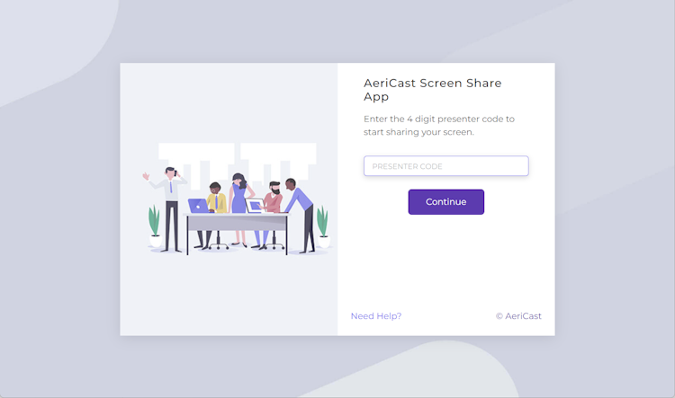 AeriCast screenshot: Present your Screen feature