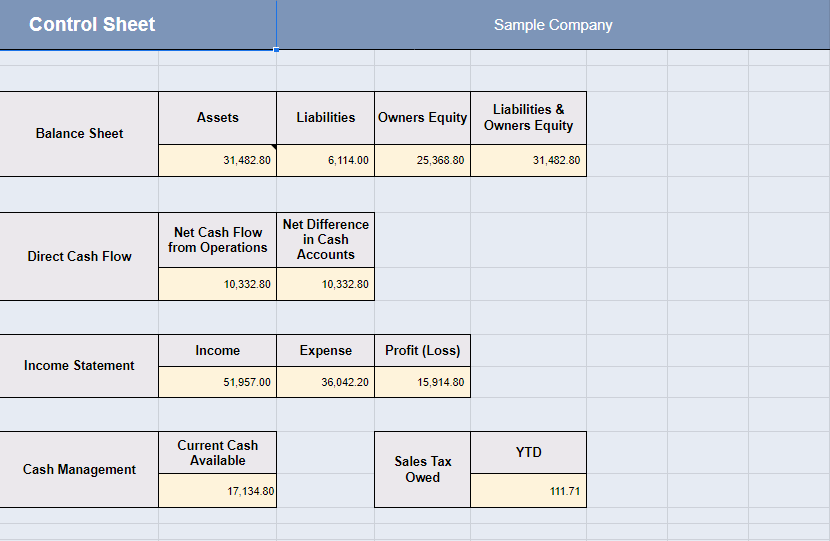 Big E-Z Accounting for Google Sheets Software - 3