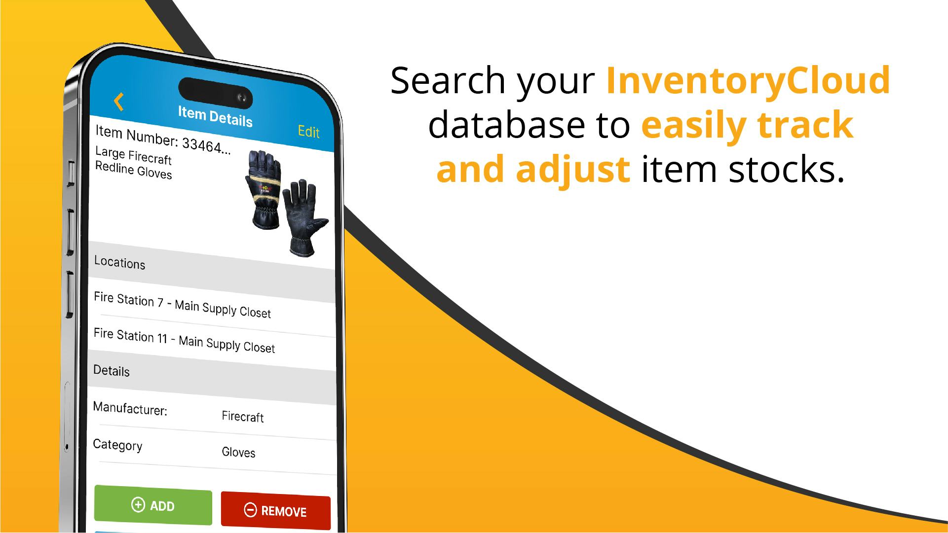 InventoryCloud Software - Search your InventoryCloud database to easily track and adjust item stocks.