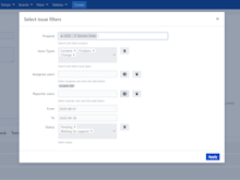 Tableau Connector for Jira Software - Select the projects for which you want to export data. Click “Select issue filters” and select data in pop-up windows