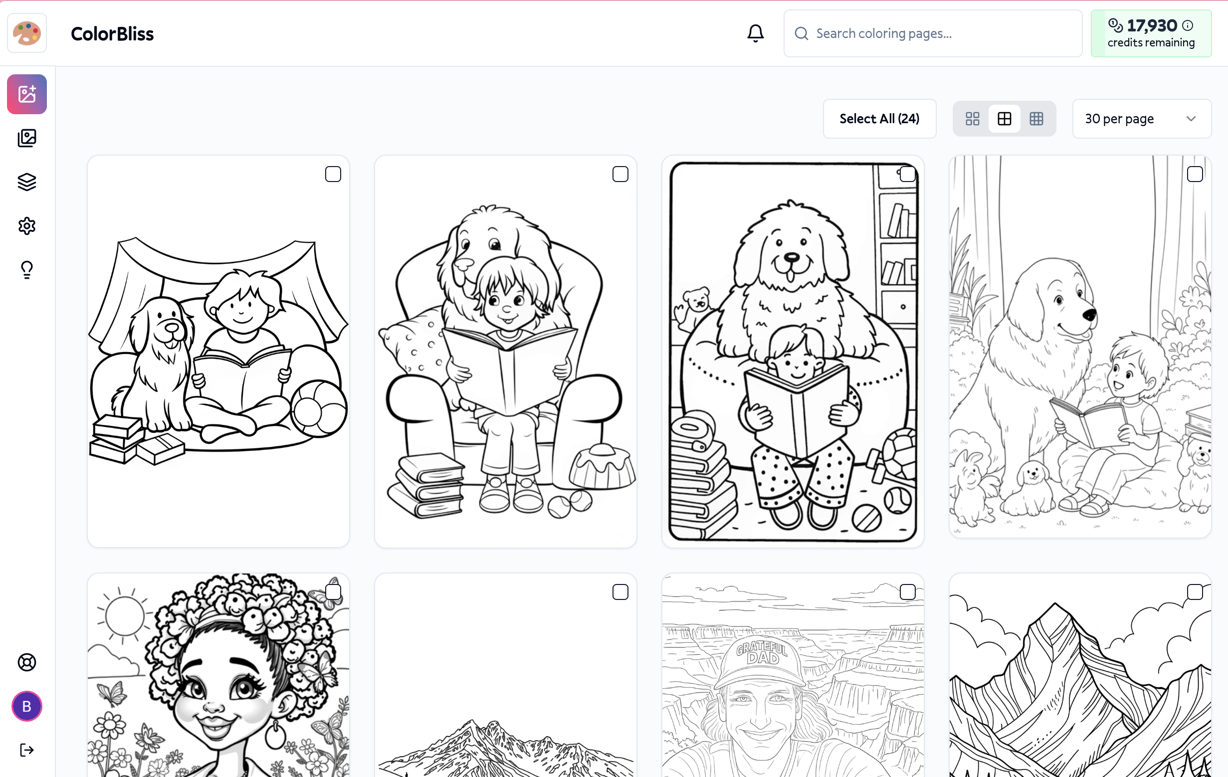 ColorBliss screenshot: ColorBliss dashboard