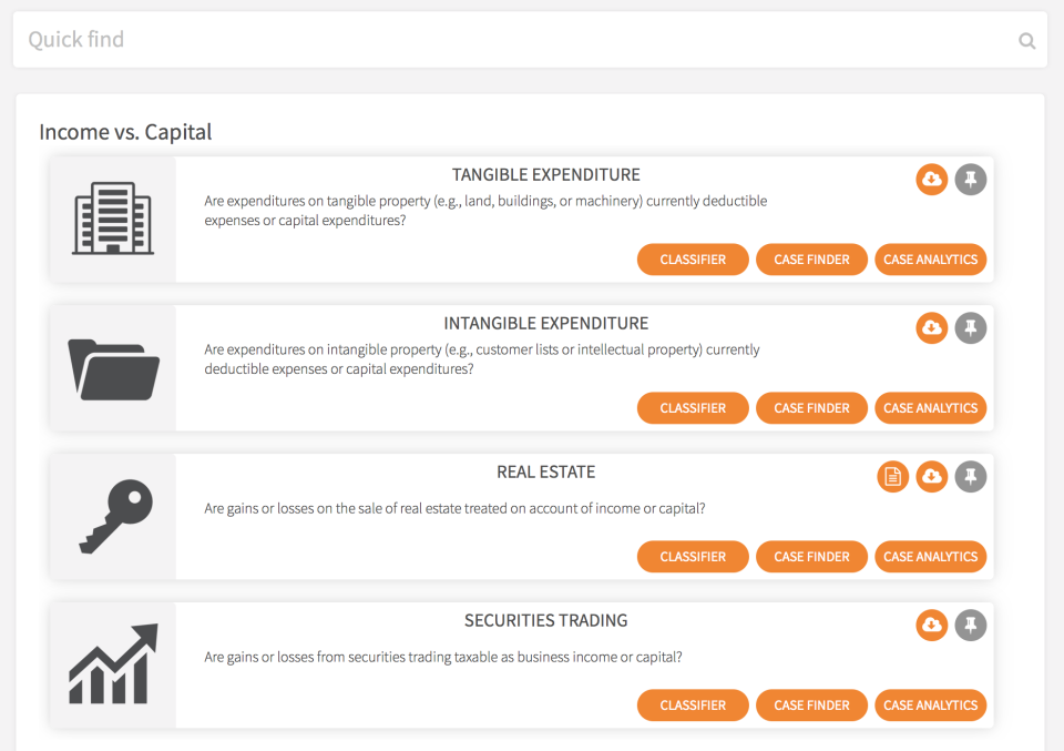 Tax Foresight quick find screenshot