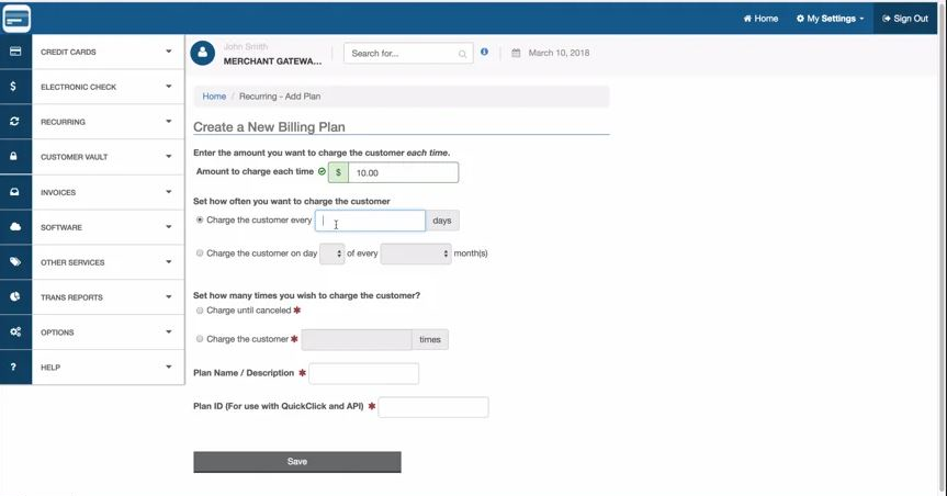 EzPay America Software - EzPay America creating recurring billing