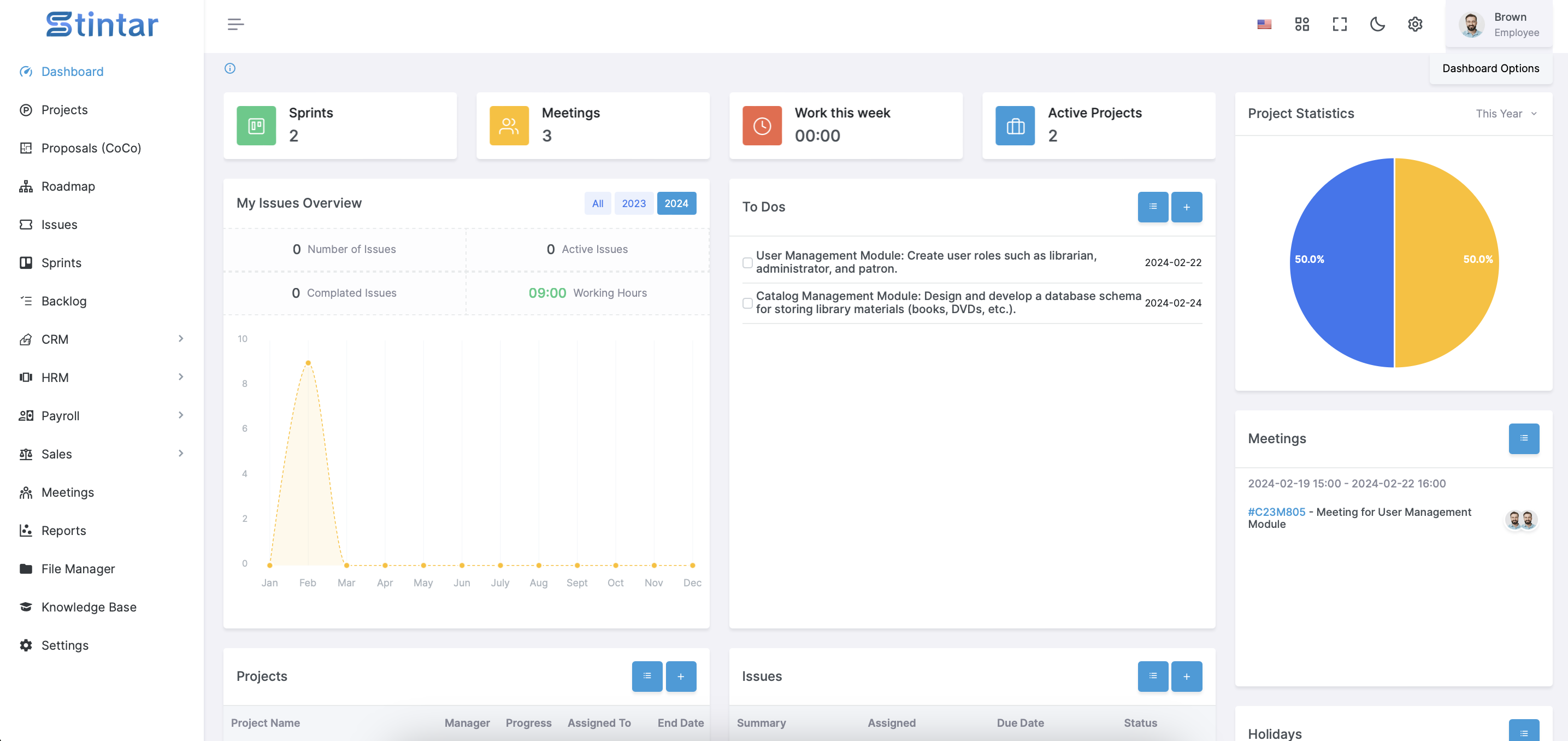 Efficiently manage projects with Stintar: Agile tools, CRM, HRM. Simplify workflows, track progress, and meet deadlines seamlessly
