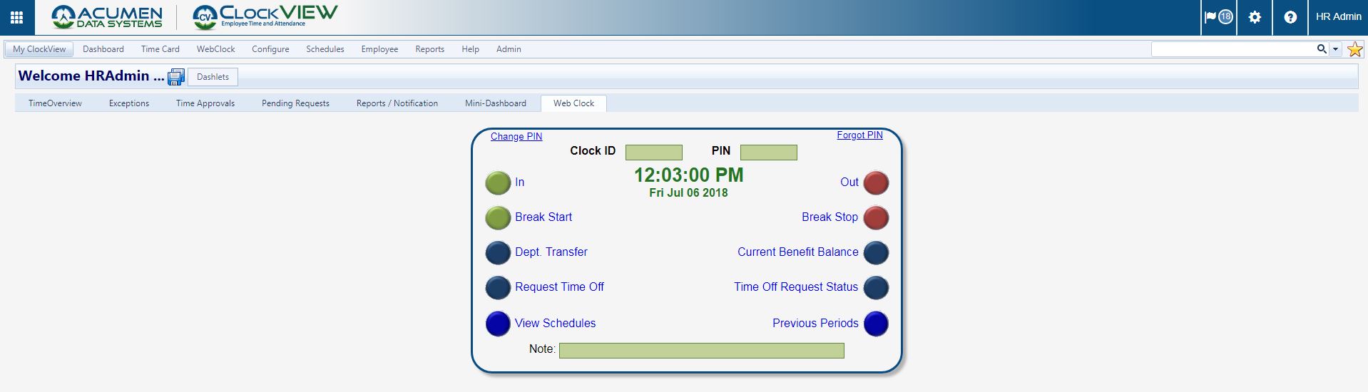 ClockVIEW web clock