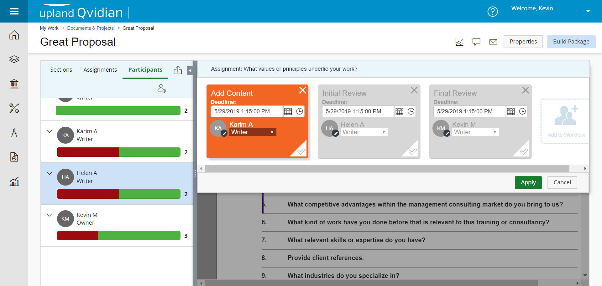 Multi-step reviewer workflow