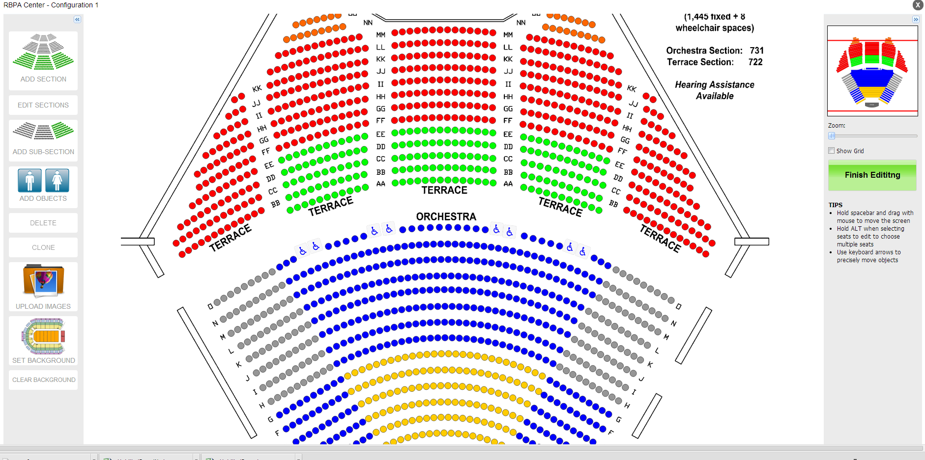 Graphically driven assigned seating