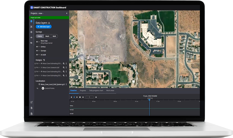 Smart Construction Dashboard Software - Smart Construction Dashboard: Topographic view