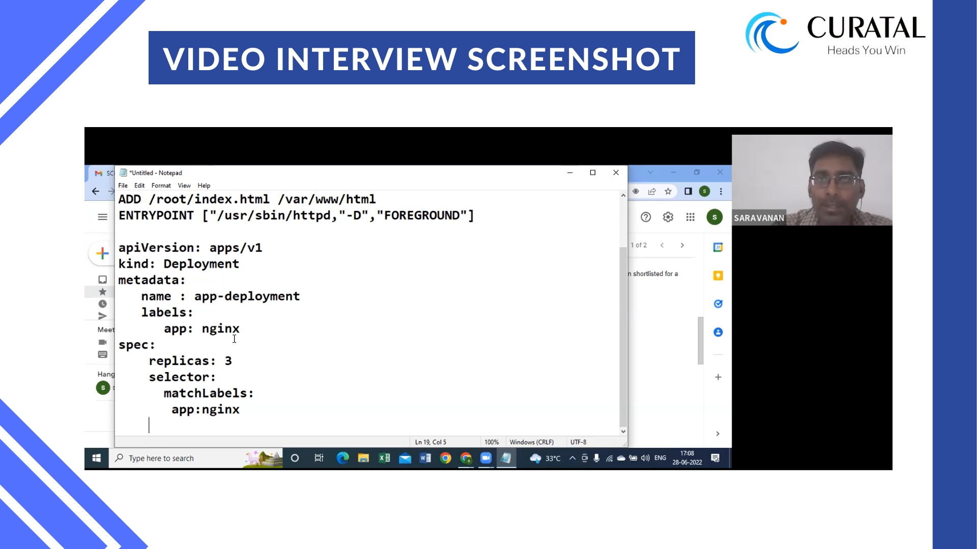 Video Interview Screenshot