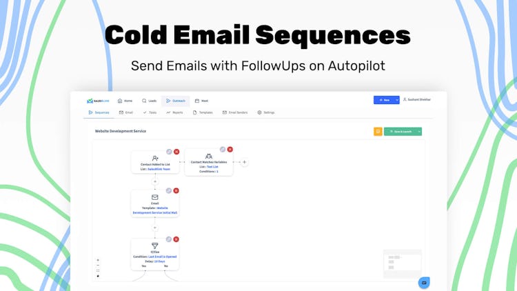 SalesBlink screenshot: Launch Cold Email Sequences with followups on Autopilot