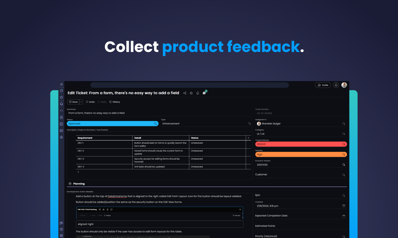 Get product feedback from all types of users and stakeholders - customers, prospects, competitors and internal teams. 