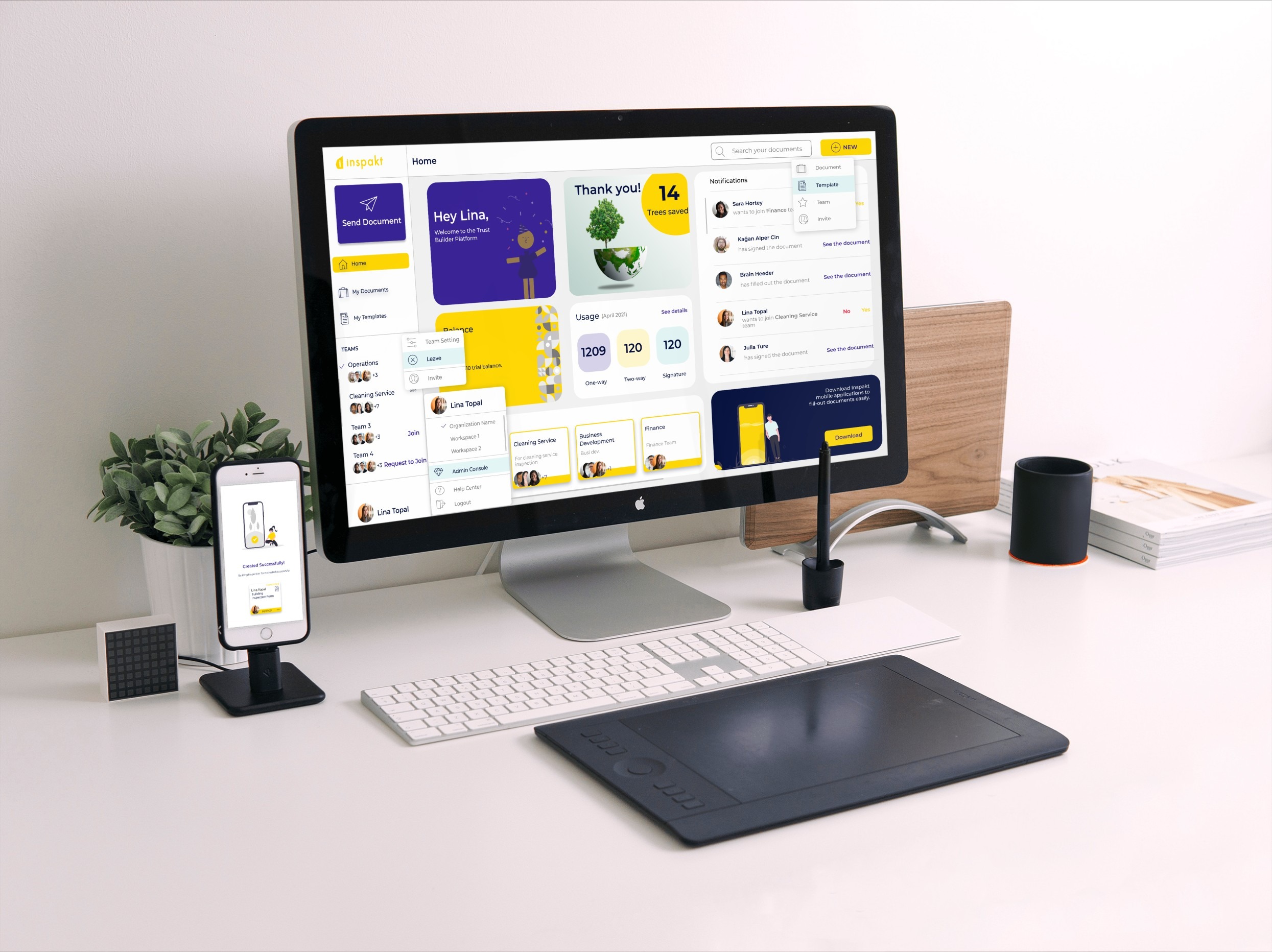 Inspakt screenshot: Web Main Panel