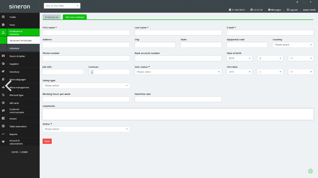 Create and store employee records