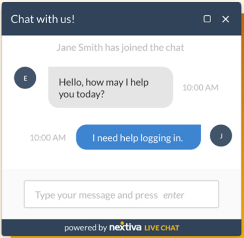 Nextiva Chat example