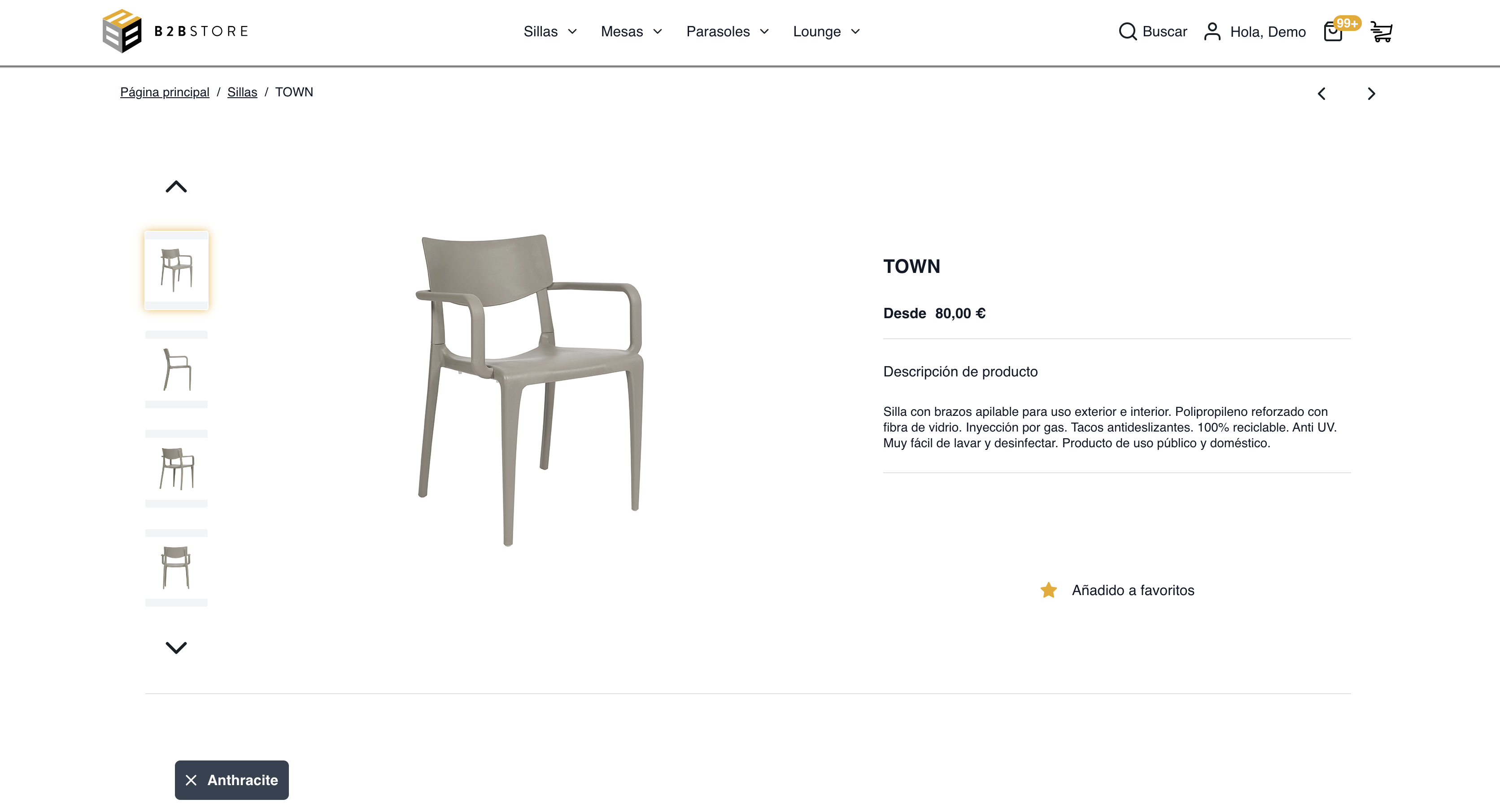 B2BStore product page demo