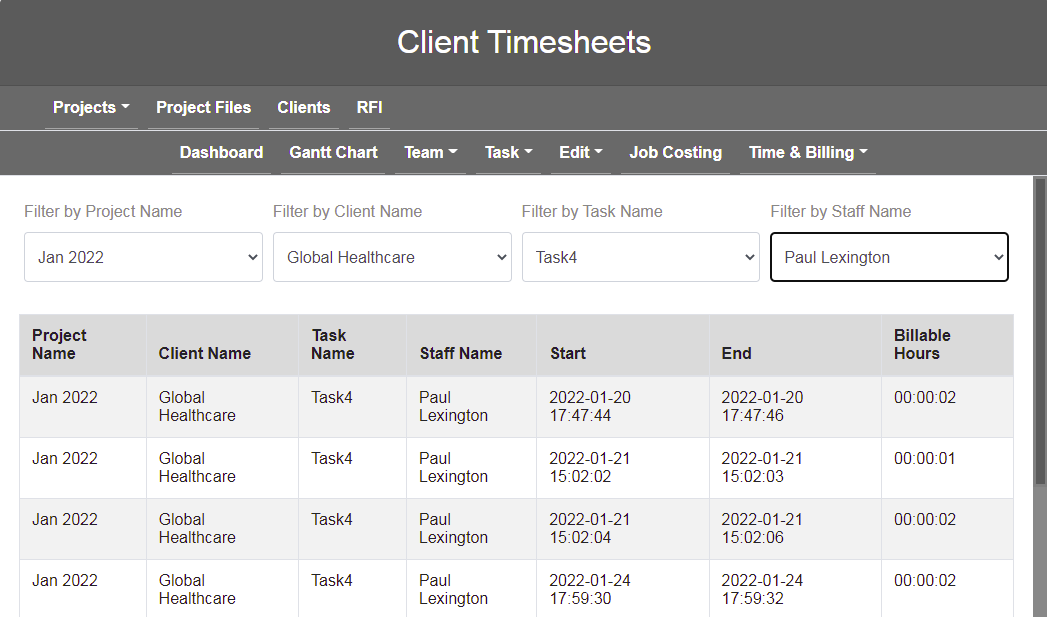 Client Time & Billing (with views for teams and clients)