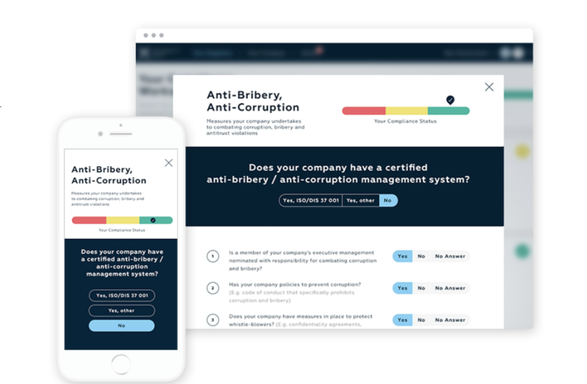 IntegrityNext automatically obtains relevant self-assessments from the suppliers to confirm their compliance with sustainability standards.