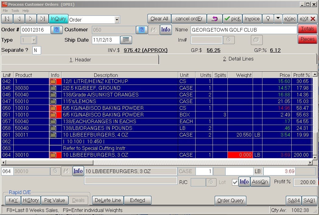 WinFDS Software - Order processing