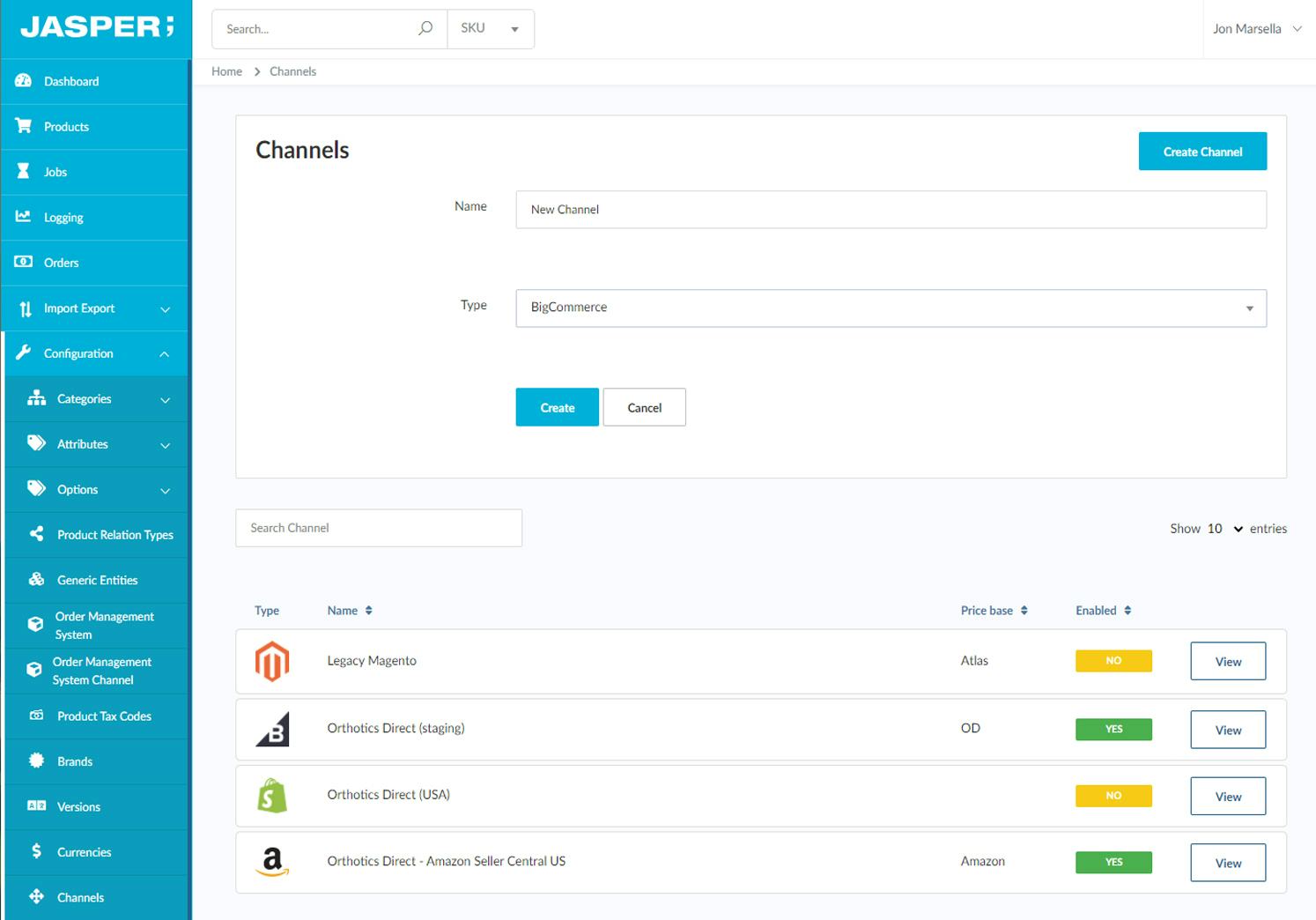 Jasper PIM Software - Channel Manaagement