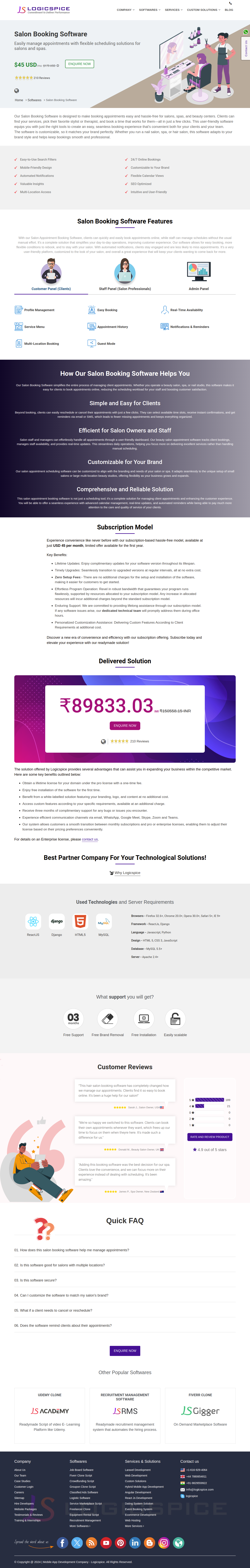 Salon Booking Software screenshot: This salon appointment booking software is not just a scheduling tool; it's a complete solution for managing client appointments and enhancing the customer experience.