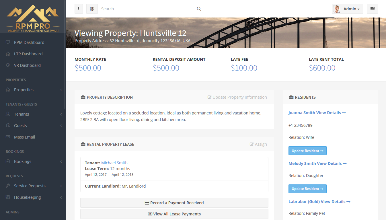 RPM Pro Software - Property profiles