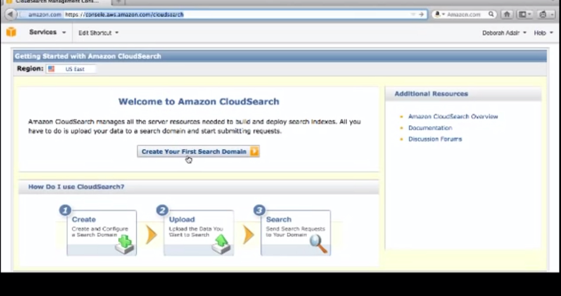 AmazonCloudSearch-WebsiteSearch-Domain