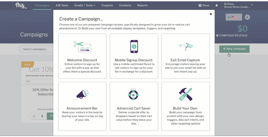 Privy Software - Privy campaign creation