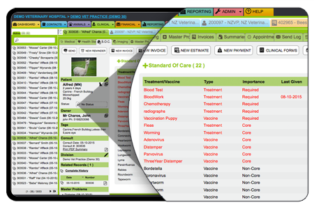 ezyVet Software - ezyVet figures out what treatments or vaccinations an animal needs based on the details entered