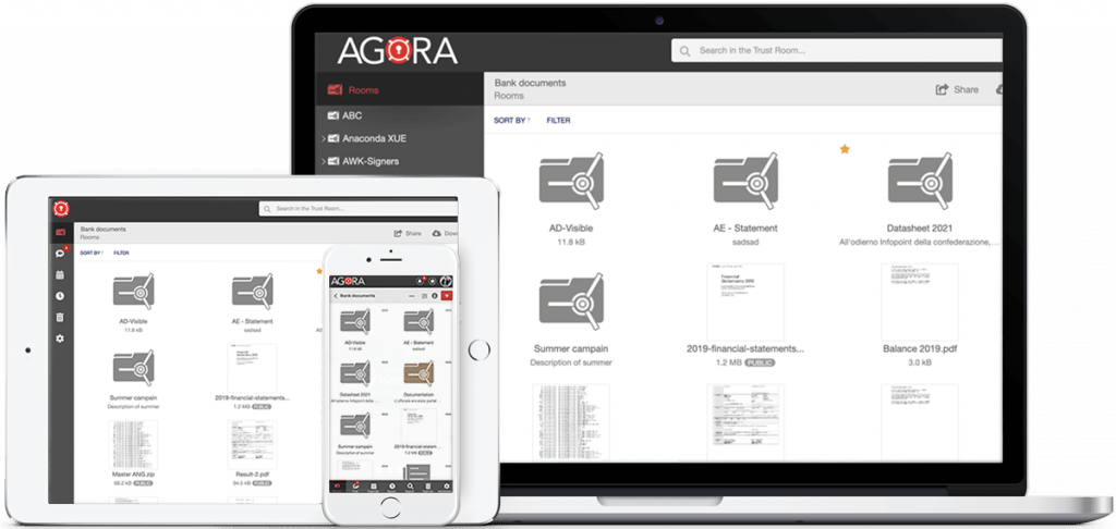 AGORA Trust Room screenshot: Succeed from any device