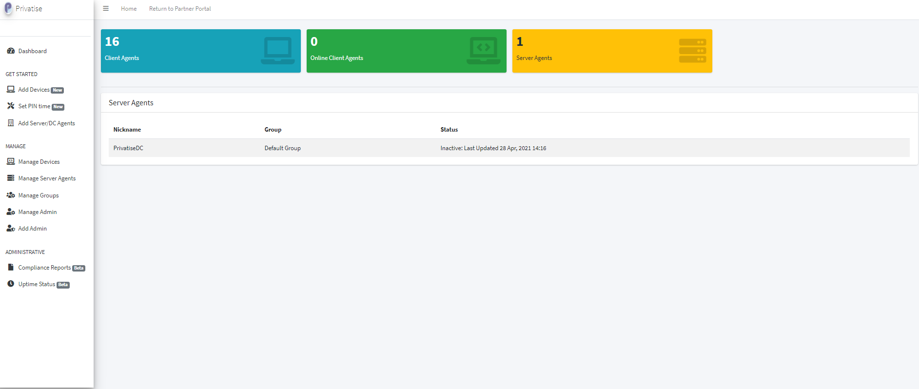 Privatise Software - Uptime Dashboard