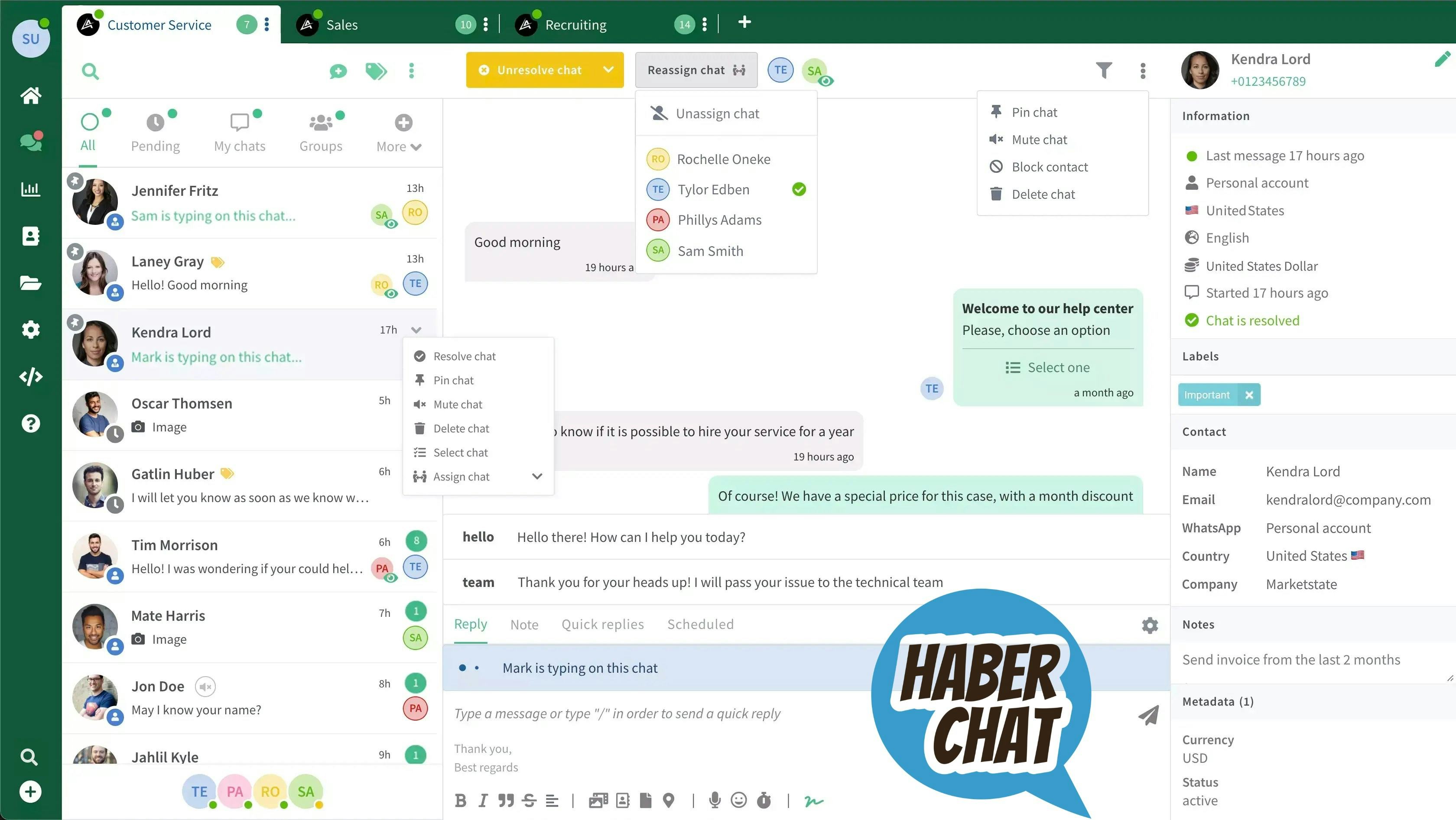 Haber Chat Software - Check out Haber Chat’s intuitive interface! Easily handle multiple WhatsApp numbers, automate message campaigns, and track customer interactions in real-time.