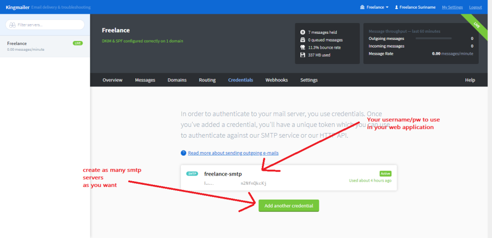 KingMailer Software - SMTP username/pw