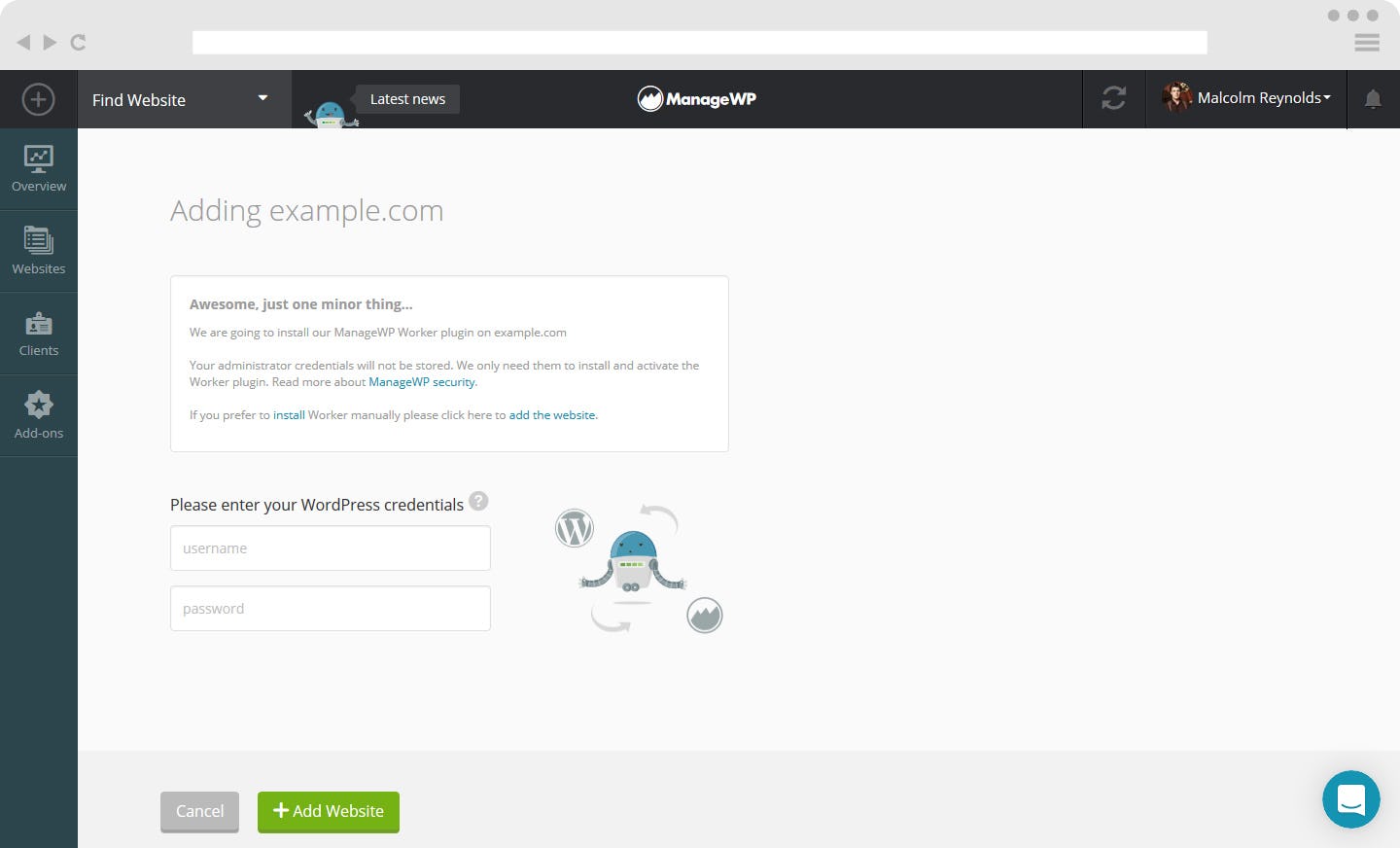 ManageWP Software - 3