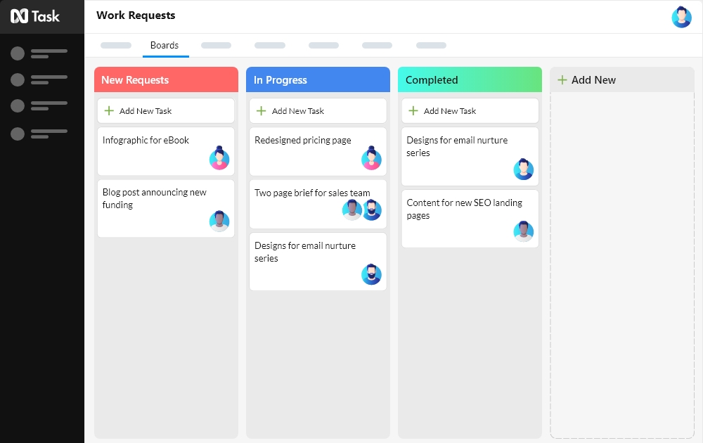 nTask Kanban Board