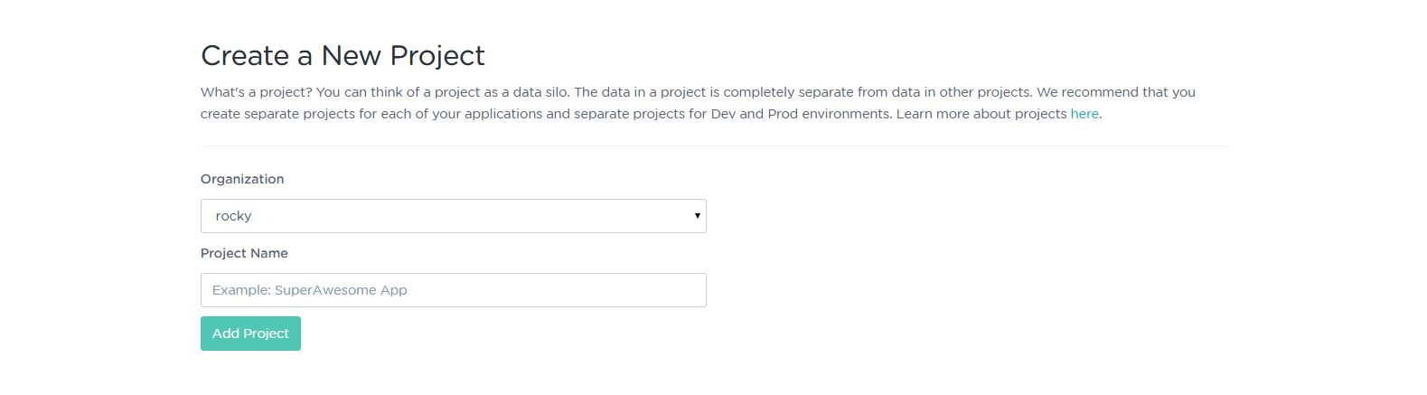 Keen IO Software - Keen - New project
