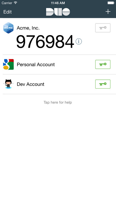 Duo Security Software - The Duo Mobile app generates login codes for two-factor authentication