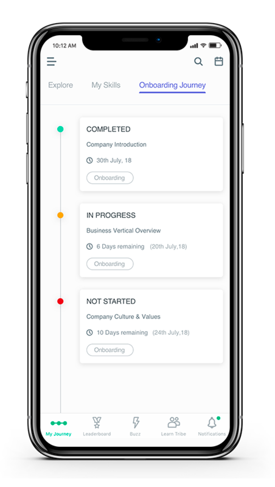 Smooth mobile-enabled onboarding process with pre-built standard onboarding modules